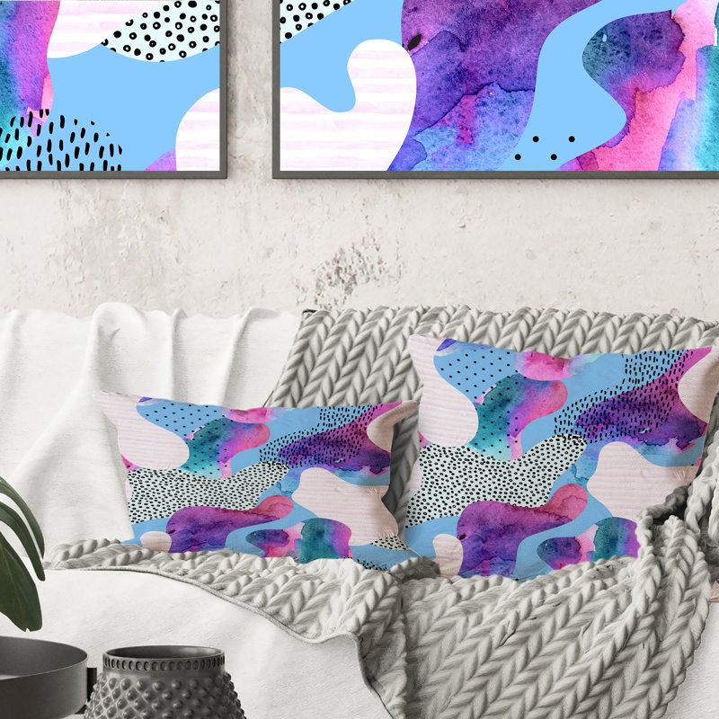 Coussin Shapes In Mauve et Turquoise II