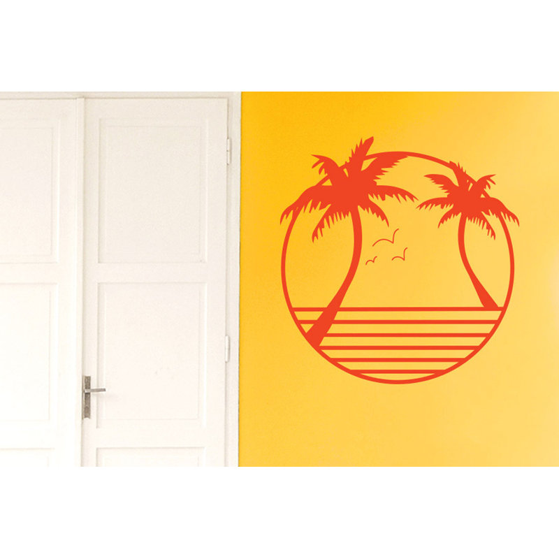 Nautical & Beach Non-Wall Damaging Wall Decal, Orange