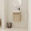 Meuble-lavabo flottant mural avec lavabo en céramique et porte d'armoire à fermeture en douceur-852293375