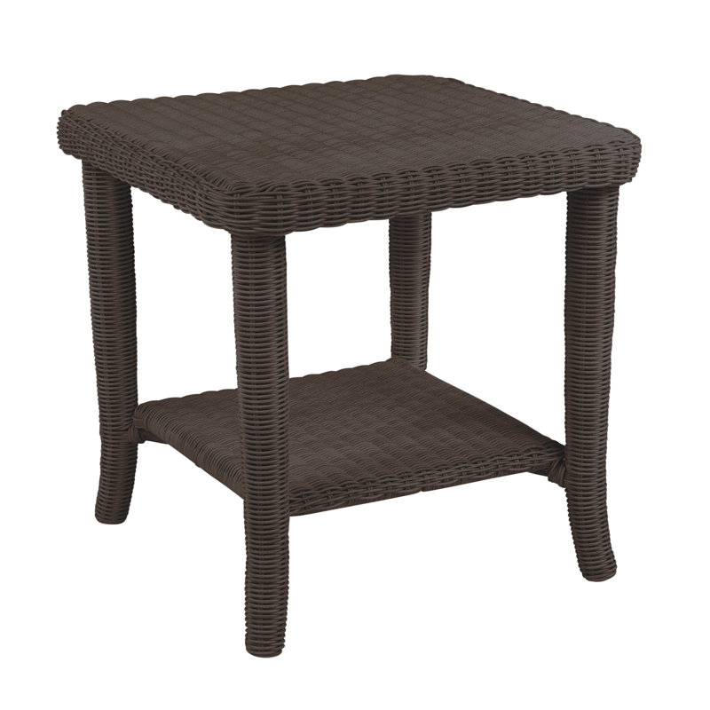 Cape Cod Outdoor Square Side Table, Textured Charcoal