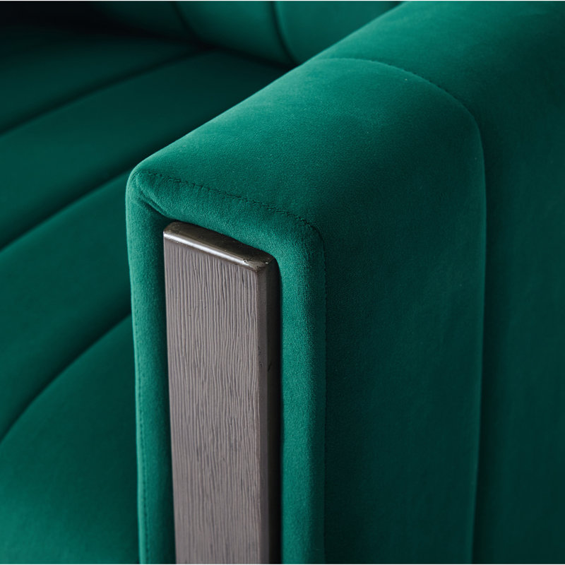 Fauteuil demi-tonneau pivotant rembourré, Vert foncé