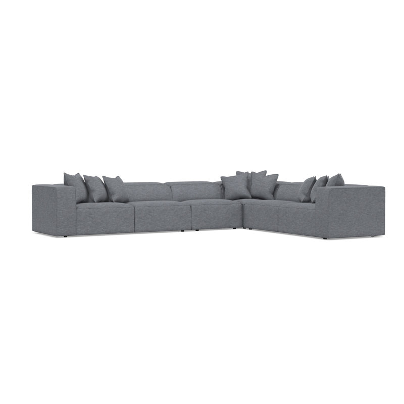 Bliss Sectional, 28" H x 160.5" W x 123.5" D, Dark Gray Polyester Blend