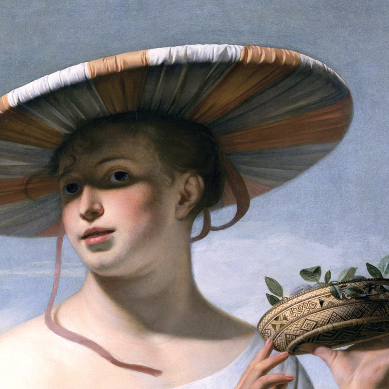 Girl in a Large Hat, 1645 Frame Print on Canvas, 49.25" H x 44.25" W x 1.875" D