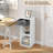 Bookcase with 3 levels, free -standing shelf with 1 fabric drawer, 2 cubes, open shelf, small storage shelf-1924920418