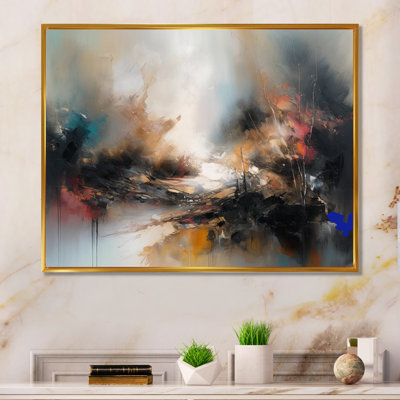 Brown Abstracted Nature II - Abstract Landscape Canvas Wall Art