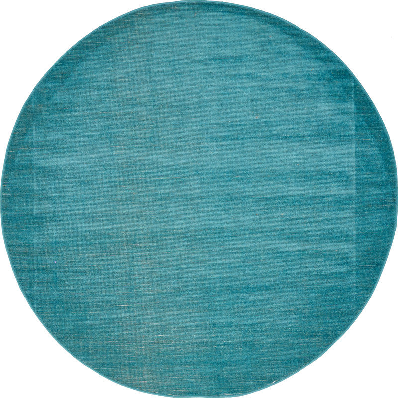 Tapis bleu sarcelle Arzilla, Rond 5 pi 1 po