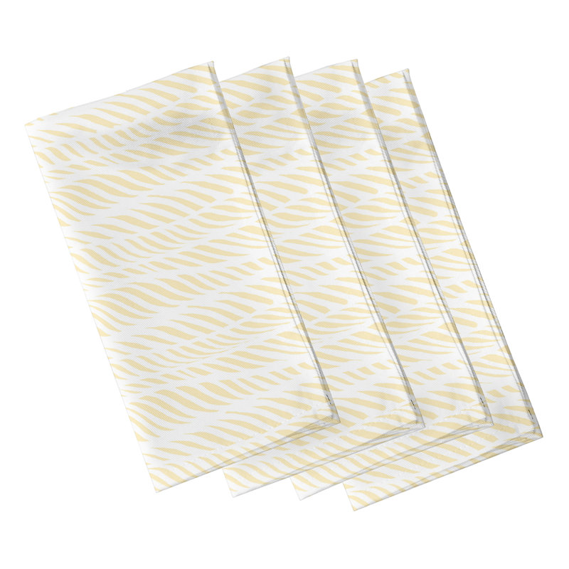 Natanael Polyester Abstract Square Napkin, Yellow