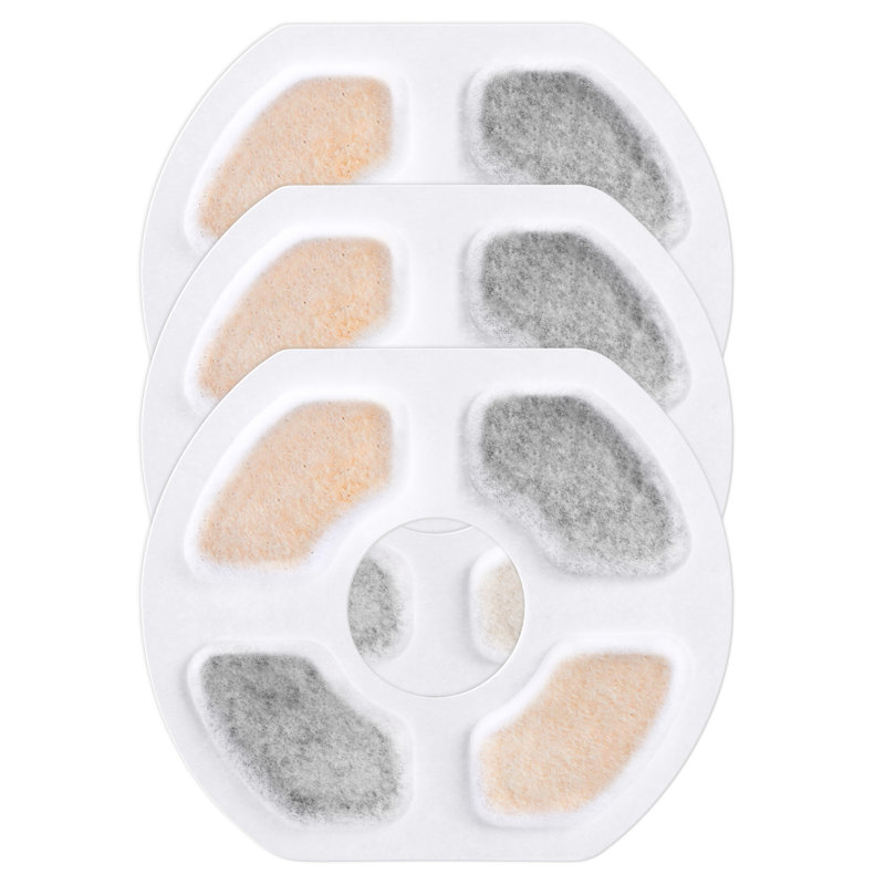 Ensemble de 3 filtres de fontaine pour chat avec filtration quadruple et adoucissement de l'eau