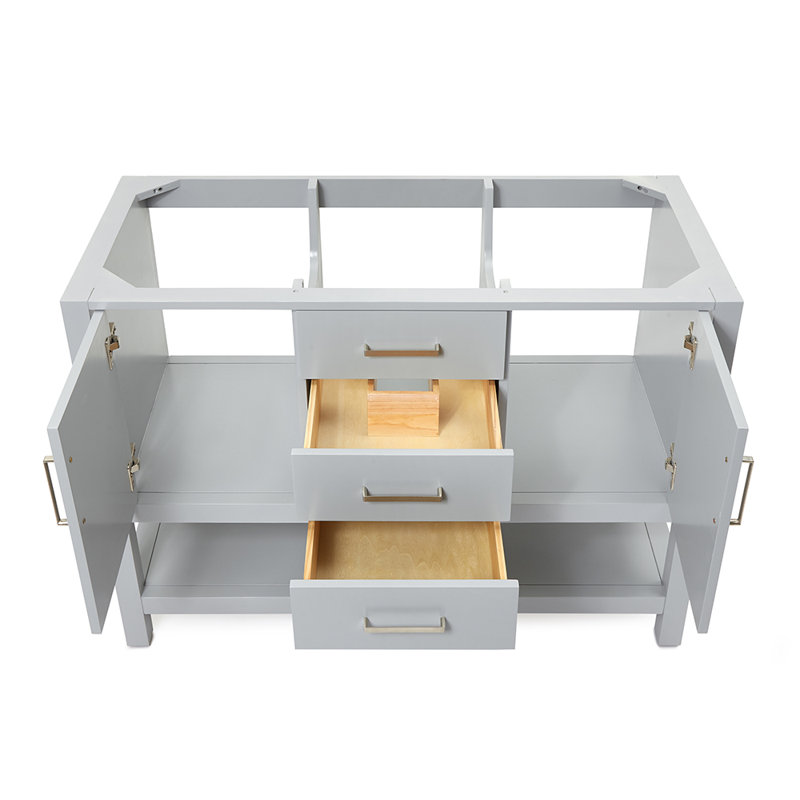 Bayhill 48'' W Single Bathroom Vanity Base, Gray