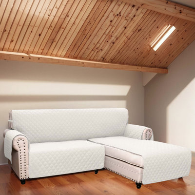 Housse de canapé réversible en forme de L - Housse de canapé modulaire Protection and Elegance
