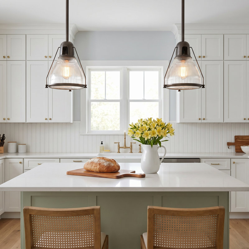 Isabelle 1 - Light Single Pendant, Old Bronze, Ribbed