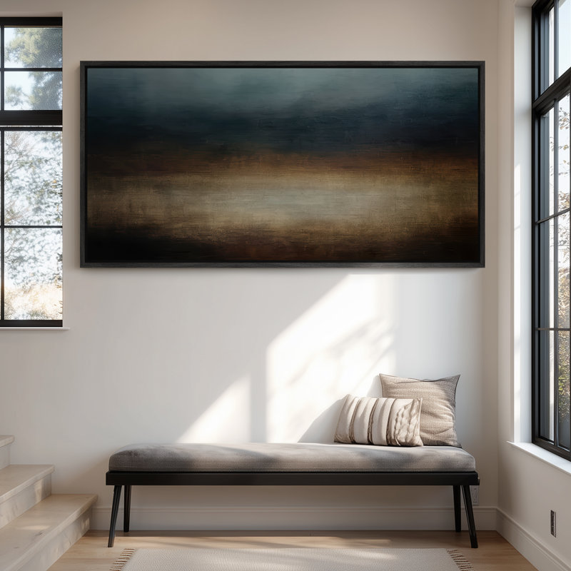 Très grand art mural rétro encadré pour art classique, H 30 po x l 60 po, Noir