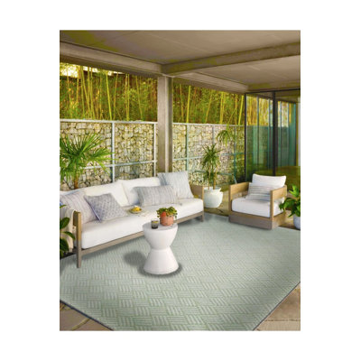 Tapis décoratif vert rayé à motif géométrique à rayures géométriques et tapis lavable