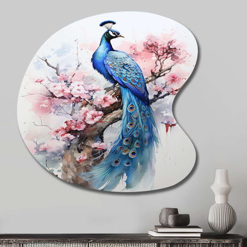 Tennelle - Décoration murale irrégulière en forme de paon, H 27 po x l 27 po