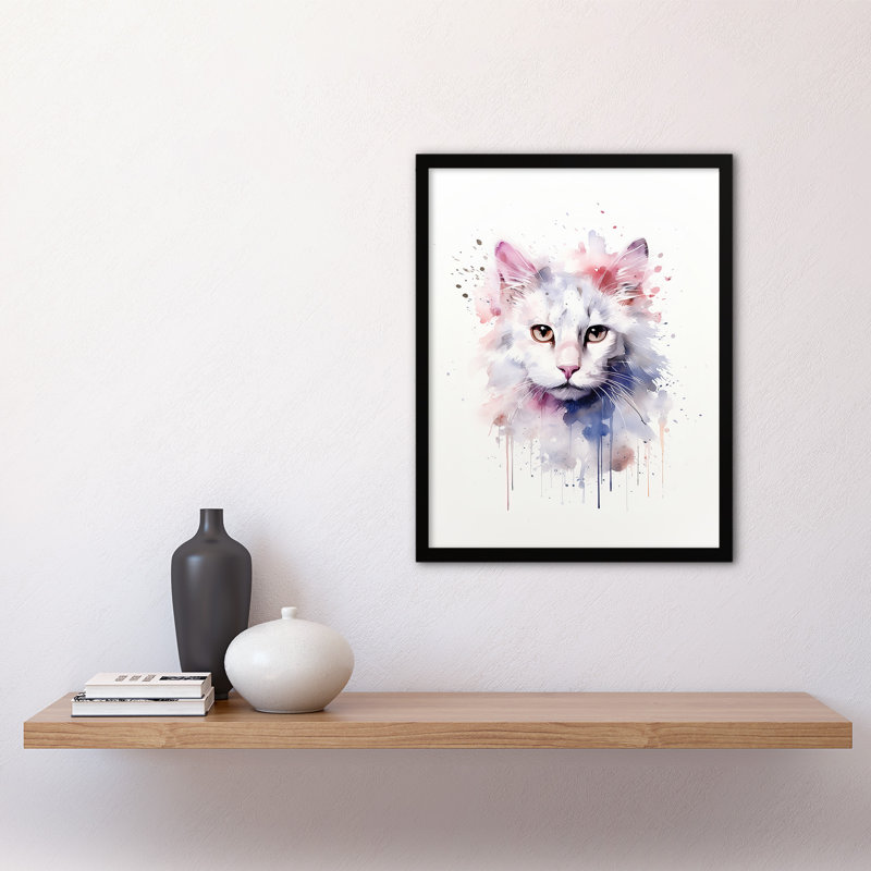 Pure White Cat - Single Picture Frame Print
