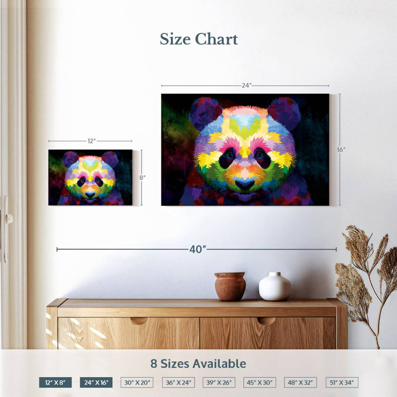 Brampt Colorful Panda, 16" H x 24" W