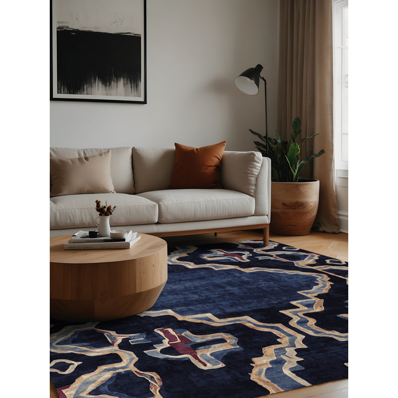 Machine Washable Gray Area Rug, Square 7'