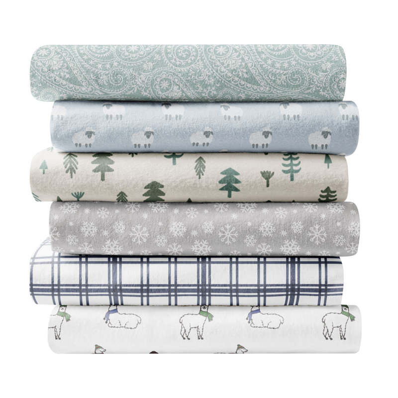 Flannel Polka Dots Fitted Sheet, Queen Sheet Case Pack + 1Fitted Sheet +2Pillowcase