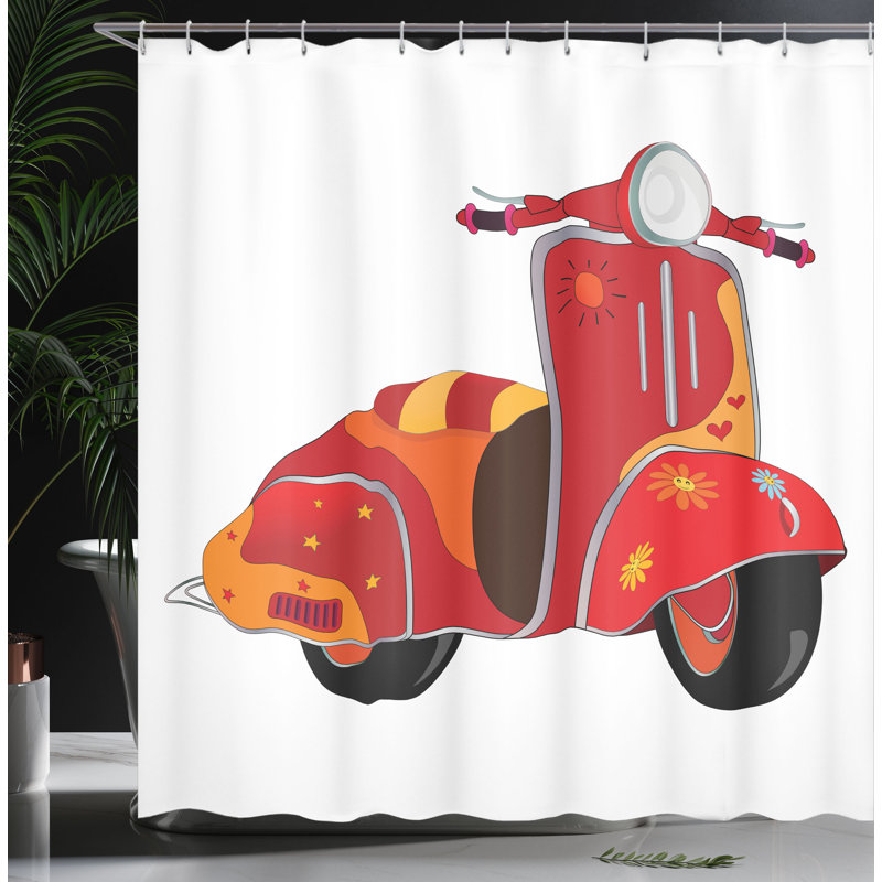 Ensemble de rideau de douche + crochets, H 75 po x l 69 po