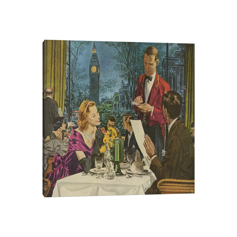 1950s Pan Am Magazine Advert 1 Piece Wall Art on Canvas, 45.72 cm H x 45.72 cm W x 1.91 cm D, Canvas