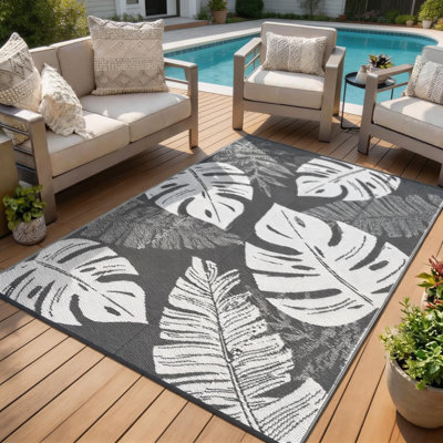 Grand tapis d'extérieur avec sac et piquets portatifs pour terrasse