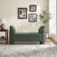 Banc de rangement moderne rembourré avec coussins, banc de chambre en chenille avec côtés incurvés-680902901