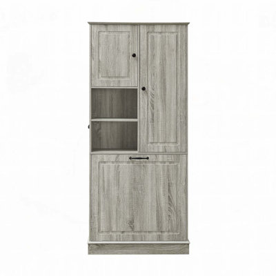 Bathrooms Cabinet Storage with Adjustable Shelves, Large Flip-Out Basket & Enclosed Cabinet