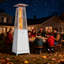 Chauffe-terrasse d'extérieur au propane 48 000 BTU avec roulettes, cadre en fer thermolaqué (lumières DEL)