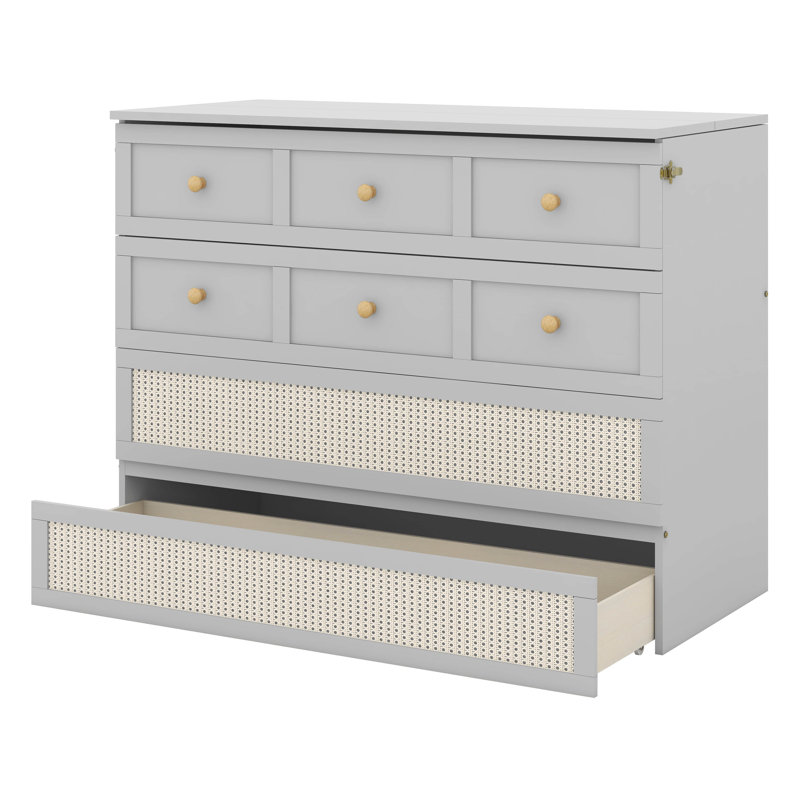 Lit escamotable Taylorsville, Full, Gris