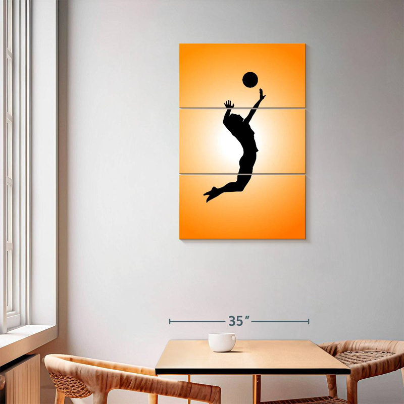 Silhouette de joueur de volleyball Sireci, H 57 po x l 36 po