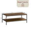 Sylvie Industrial Style Rustic Coffee Table with Metal Legs and Storage, Living Room Furniture-795822495