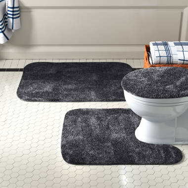 Lleyton 3pcs Chenille Plush Bathroom Rug Set Eider & Ivory Color: Dark Gray