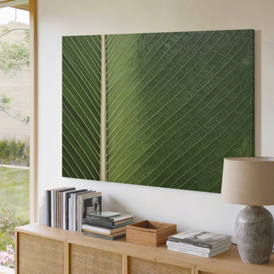 A Hyper Detailed Close Up Digital Artwork Of A Single Palm Or Banana Leaf Filling The Canvas Wall Art Premium Quality Ready To Hang
