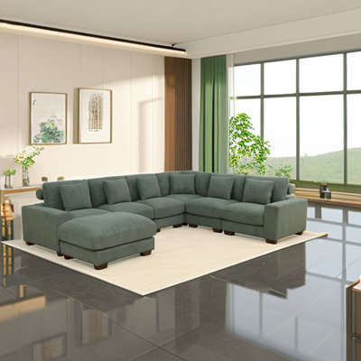 Mesure Corduroy L-Shaped Sectional