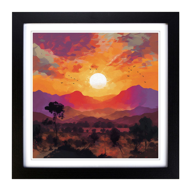 Sunset - Framed Print, Black