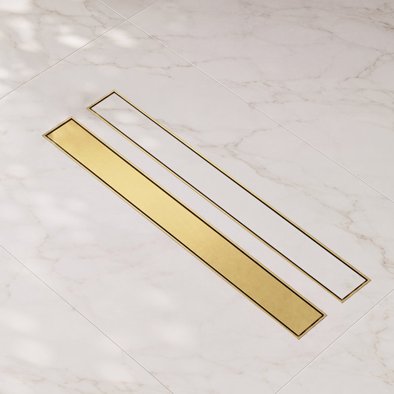 24" Linear Shower Drain, Brushed Gold