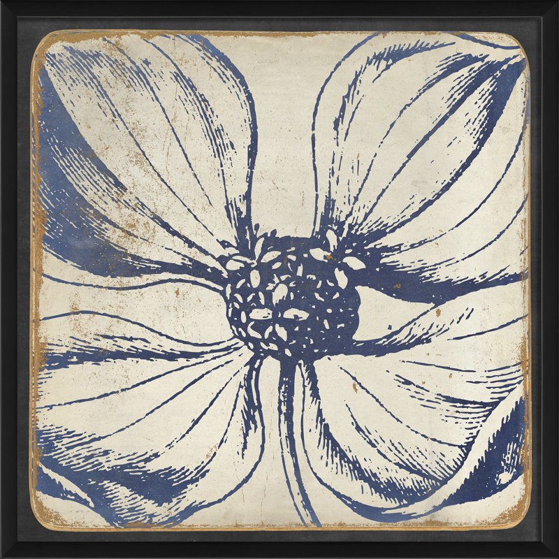 « rétro fleur », impression verticale encadrée