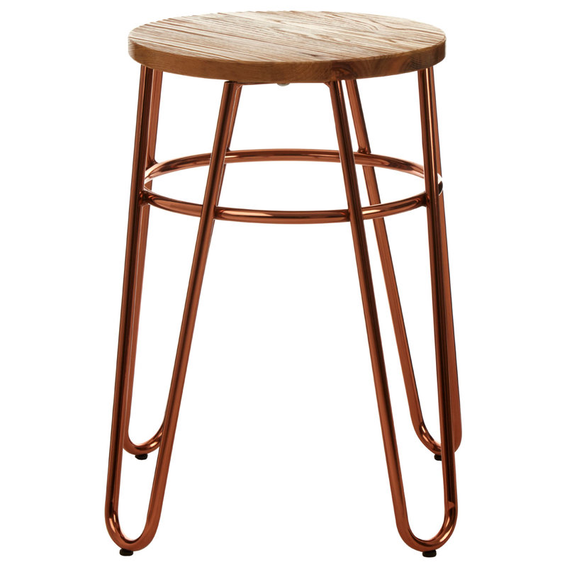 McMahon Metal Accent Stool, Rose Gold