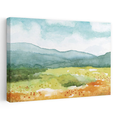 «Blueridge Summer Abstract Contemporary Landscape Nature», reproduction d'art murale