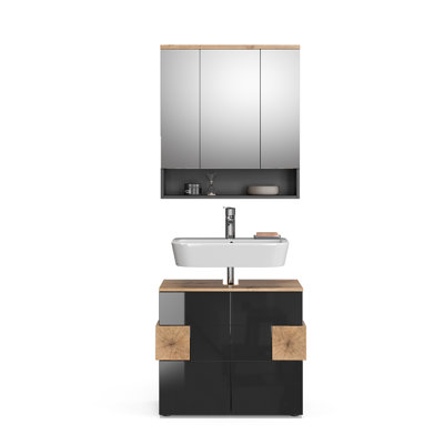 Birbal 2 Piece Bathroom Furniture Suite with Mirror