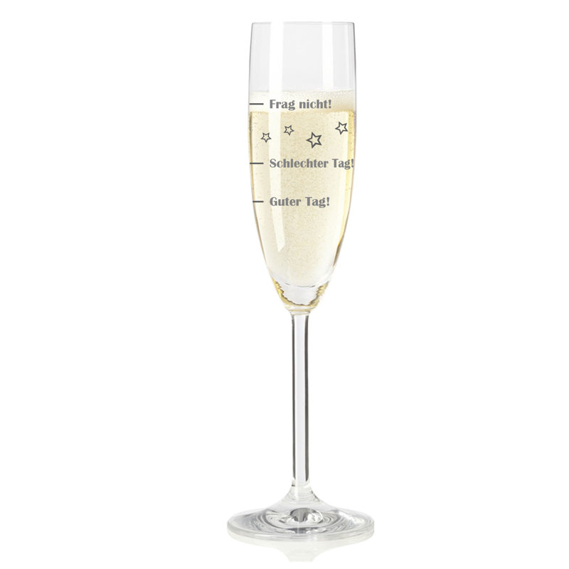 Champagne glass Guter Tag! Bad Tag!