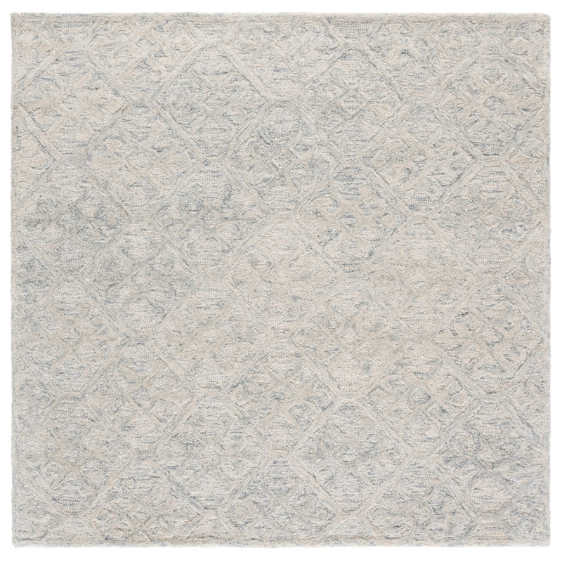 Harvest Hand Woven Wool Geometric Indoor Rug, Square 6'