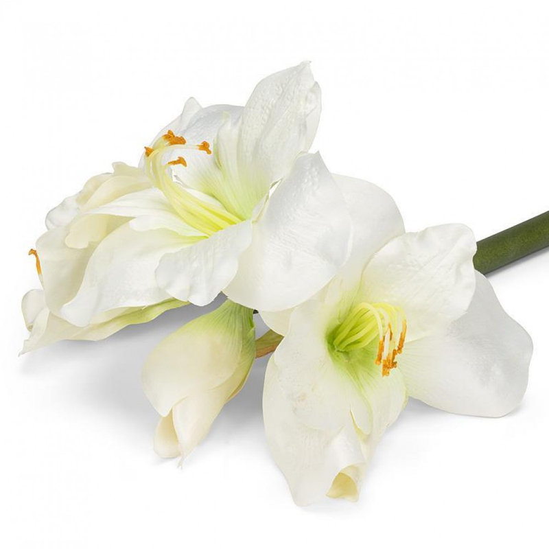 Amaryllis avec 4 fleurs artificielles, Blanc