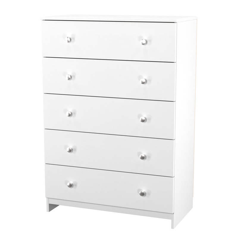 Borth 74cm W 5 - Drawer Chest of Drawers, White