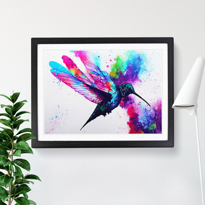 Hummingbird Splash Vol.2 Abstract - Framed Print