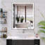 Miroir de meuble-lavabo mural 30 po x 36 po à DEL avec interrupteur tactile antibrouillard blanc / chaud / naturel réglable-1915450039