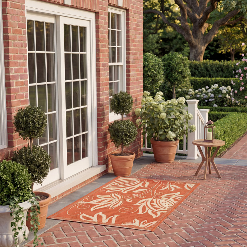 Herefordshire Performance Floral Indoor/Outdoor Area Rug, Rectangle 2' x 3'7"
