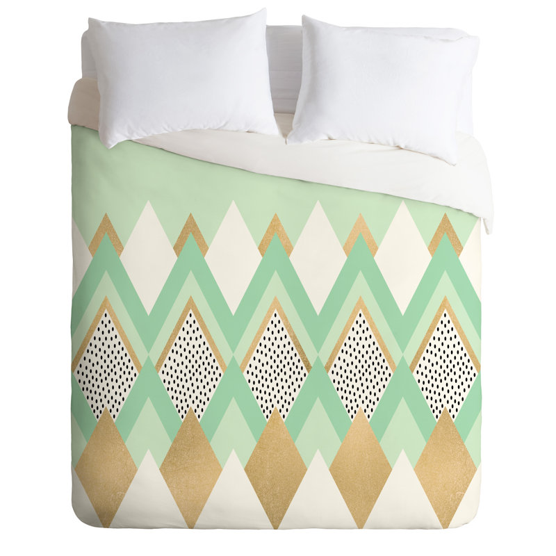 Elisabeth Fredriksson Glam Polyester Geometric Shapes Duvet Cover, Queen Duvet Cover