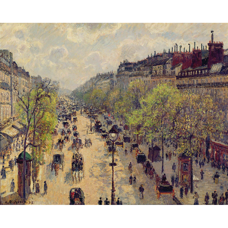 Affiche brillante "pissarro boulevard montmartre" (1897), H 19 po x l 24 po