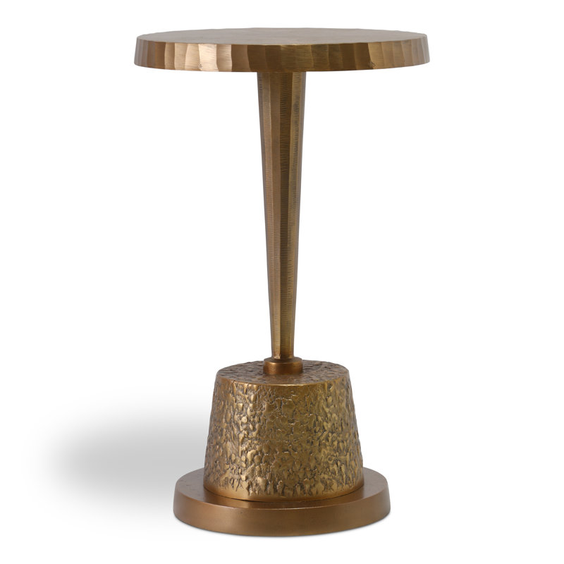 Ines End Table, Antique Brass